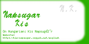 napsugar kis business card